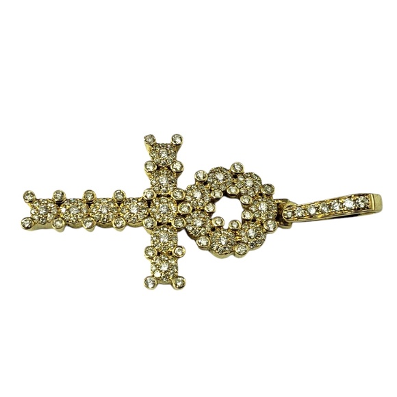 14 Karat Yellow Gold and Diamond Ankh Cross Pendant #21254 - Picture 2 of 8